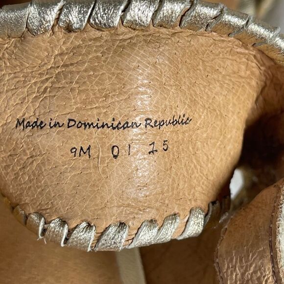 Jack Rogers Vanessa Gold Raffia Espadrille Wedge Sandals Sz 9 - Picture 6 of 8